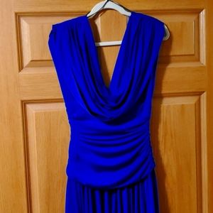 Cobalt Blue Shirred Dress